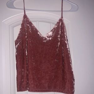 Pink velvet tank
